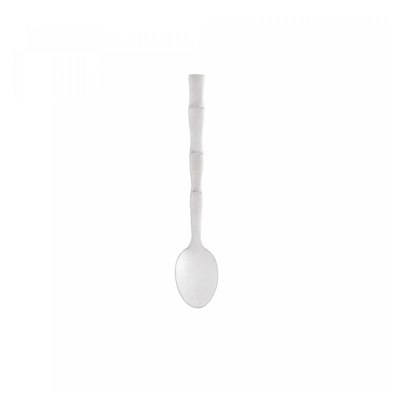 Jogo 6 Colheres P/ Chá Aço Inox e Cabo Plástico Bambu Natural 16cm