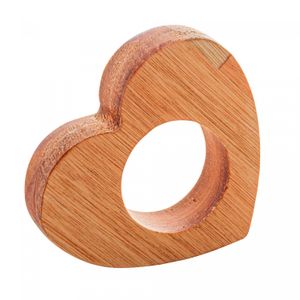 Conjunto 4 Anéis para Guardanapos de Madeira Liptus Coração - Woodart