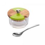 Acucareiro-de-Vidro-com-Tampa-de-Teca-Tea-9cm-x-7cm-Wolff-Craft