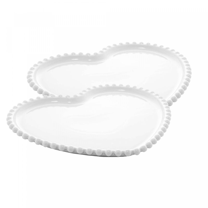 Conjunto-2-Pratos-de-Porcelana-Coracao-Beads-Branco-20cm-x-17cm-x-2cm-Wolff