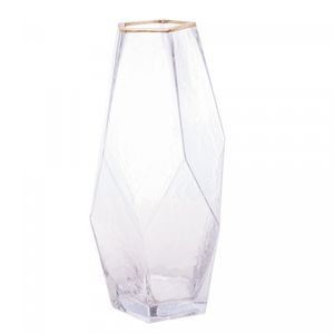 Vaso de Vidro com Borda Dourada Taj 13cm x 28,5cm - Wolff