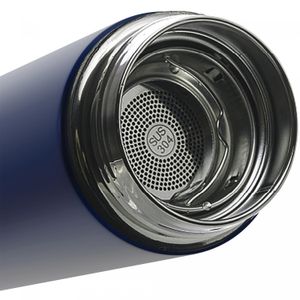 Garrafa Térmica de Aço Inox com Termômetro em LED Azul 500ml - Wolff