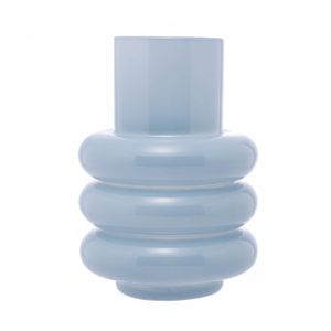 Vaso de Vidro Gomos Azul 10cm x 10cm x 14cm - Wolff