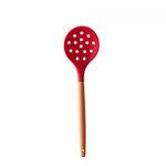 Escumadeira-de-Silicone-com-Cabo-em-Bambu-Charmy-Vermelho-315cm-Lyor