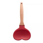 Colher-de-Silicone-com-Cabo-em-Bambu-Heart-Vermelho-27cm-Lyor