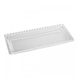 Travessa Retangular de Cristal Coração 30cm x 13cm x 3cm - Lyor