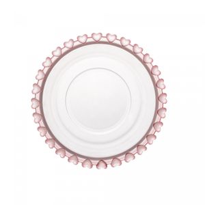Bowl Raso de Cristal Coração Borda Rosa 11,5cm x 4,5cm - Lyor