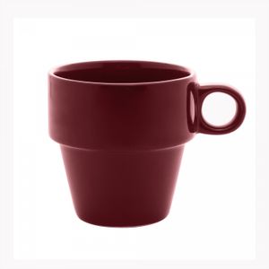 Xícara de Chá de Cerâmica Empilhável Vermelha 210ml- Lyor