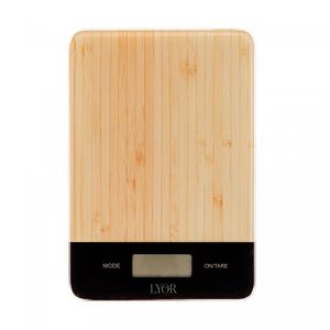 Balança de Cozinha Digital de Vidro com Estampa de Bambu 5kg - Lyor