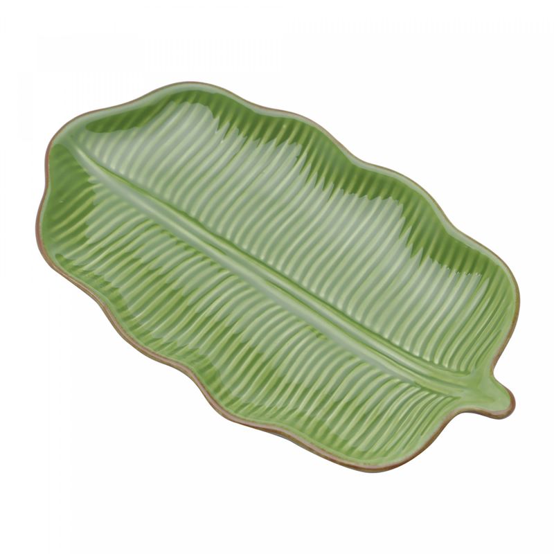 Folha-Decorativa-de-Ceramica-Banana-Leaf-Verde-255cm-x-15cm-x-3cm-Lyor