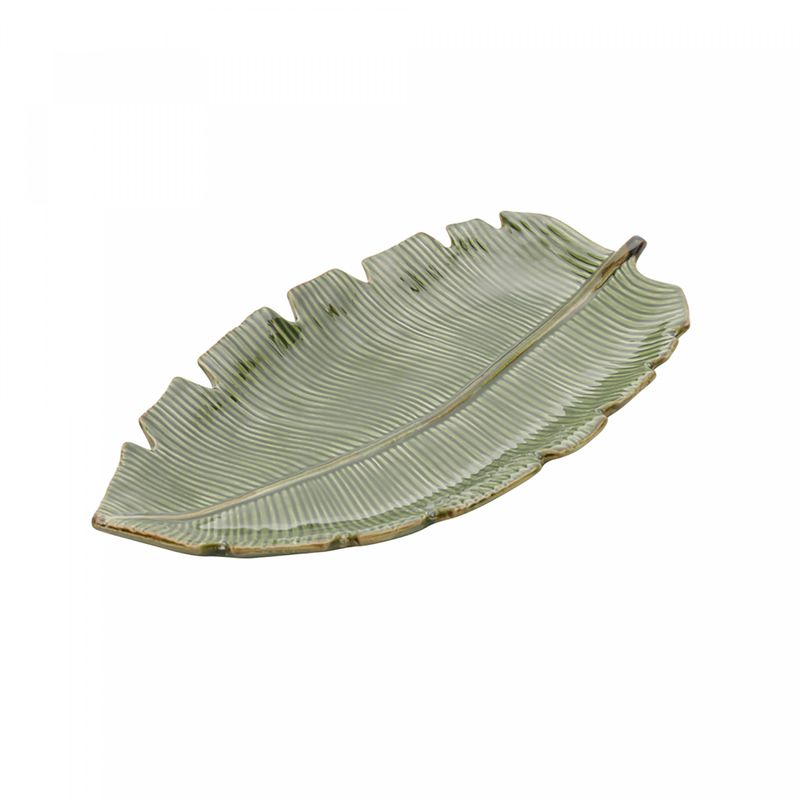 Folha-Decorativa-de-Ceramica-Banana-Leaf-Verde-29cm-x-16cm-x-3cm-Lyor