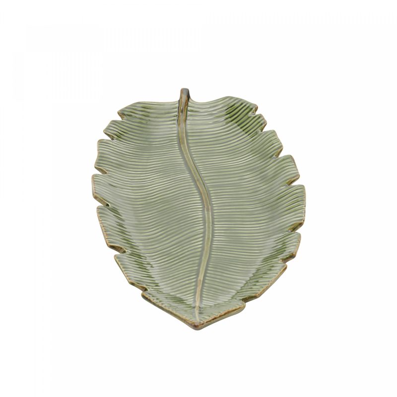 Folha-Decorativa-de-Ceramica-Banana-Leaf-Verde-29cm-x-16cm-x-3cm-Lyor