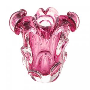 Vaso de Vidro Italy Rosa 11,5cm x 13cm - Lyor