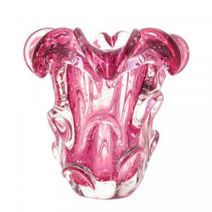 Vaso de Vidro Italy Rosa 11,5cm x 13cm - Lyor