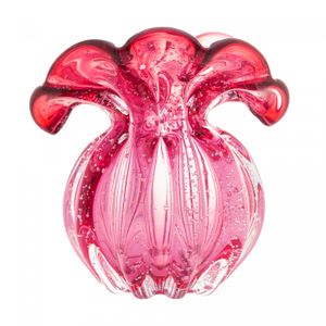 Vaso de Vidro Italy Rosa 11cm x 9cm x 11,5cm - Lyor