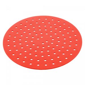 Tapete Protetor de Silicone para Air Fryer Redondo Vermelho 18,5cm - Lyor
