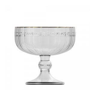 Taça para Sobremesa de Cristal Ecológico com Fio de Ouro Imperial 200ml - Lyor