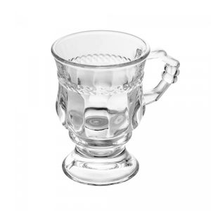 Taça de Cappuccino de Cristal com Alça e Pé Diamante 142ml - Lyor