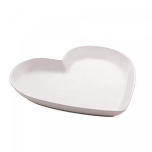 Porta Anéis de Cerâmica Heart Branco 14,5cm x 13,5cm x 2,3cm - Lyor