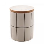 Potiche-de-Ceramica-com-Tampa-de-Bambu-Turim-Branco-10cm-x-10cm-x-125cm-Lyor