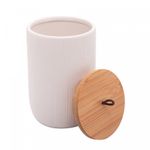 Potiche-de-Ceramica-com-Tampa-de-Bambu-e-Pegador-de-Corda-Lines-Branco-10cm-x-10cm-x-15cm-Lyor