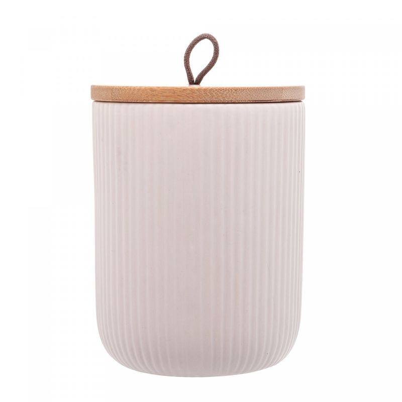 Potiche-de-Ceramica-com-Tampa-de-Bambu-e-Pegador-de-Corda-Lines-Branco-10cm-x-10cm-x-125cm-Lyor