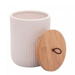 Potiche-de-Ceramica-com-Tampa-de-Bambu-e-Pegador-de-Corda-Lines-Branco-10cm-x-10cm-x-125cm-Lyor