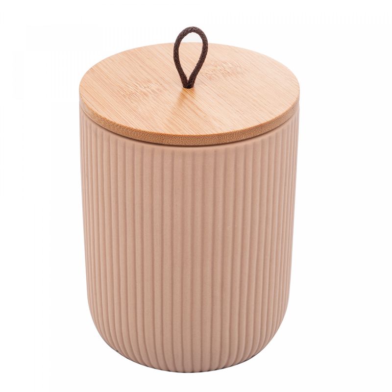 Potiche-de-Ceramica-com-Tampa-de-Bambu-e-Pegador-de-Corda-Lines-Bege-10cm-x-10cm-x-125cm-Lyor