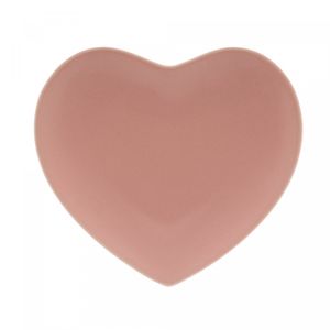 Coração Decorativo de Cerâmica Heart Rosa 27cm x 26cm x 3cm - Lyor