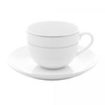 Conjunto-6-Xicaras-de-Cha-de-Porcelana-com-Pires-e-Borda-Prateada-Monaco-Branco-220ml-Wolff