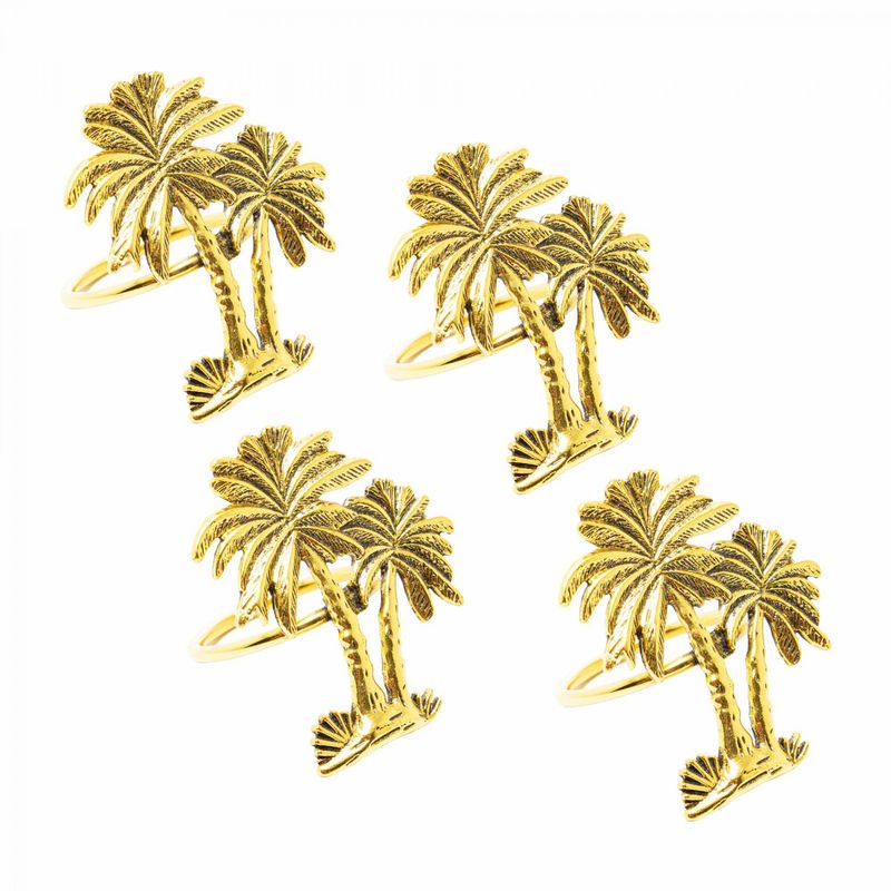 Conjunto-4-Aneis-para-Guardanapos-de-Zamac-Palm-Tree-Dourado-5cm-x-6cm-Wolff