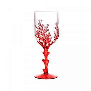 Conjunto 6 Taças de Acrílico Coral Vermelho 450ml - Wolff