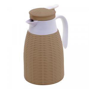 Garrafa Térmica de Plástico Rattan Marrom Natural 1L - Lyor