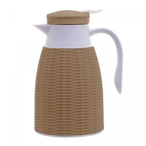 Garrafa Térmica de Plástico Rattan Marrom Natural 1L - Lyor