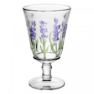 Taça para Água de Cristal Lavanda Hand Painting 240ml - Lyor